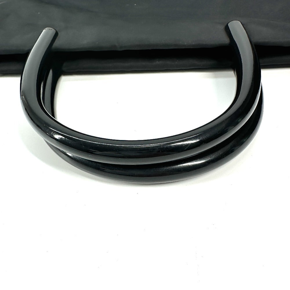 PRADA Handbag Nylon black Triangle logo plate Plat Stick handle unisex(Unisex) Used Authentic