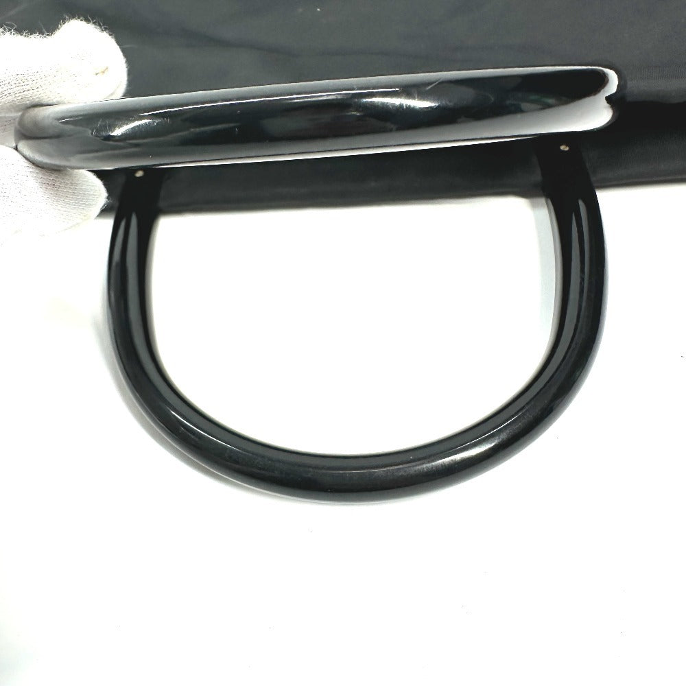 PRADA Handbag Nylon black Triangle logo plate Plat Stick handle unisex(Unisex) Used Authentic