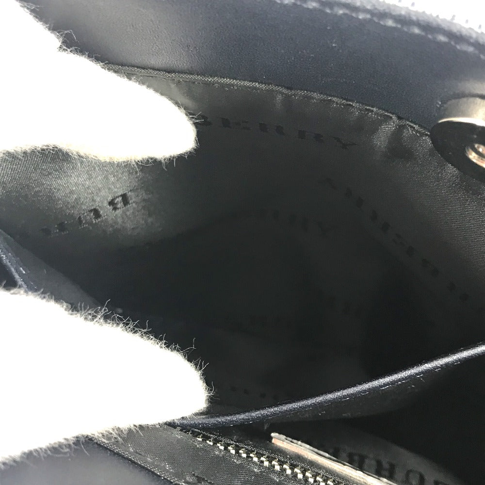 BURBERRY Handbag Leather / canvas Navy