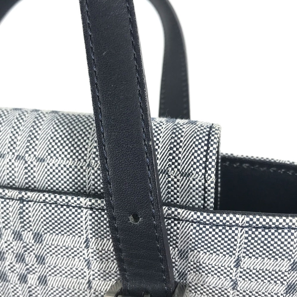 BURBERRY Handbag Leather / canvas Navy