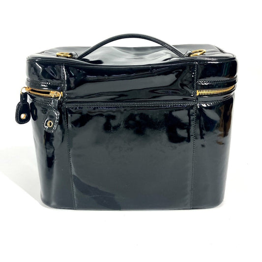 CHANEL Handbag Patent leather black vintage CC COCO Mark Vanity Bag