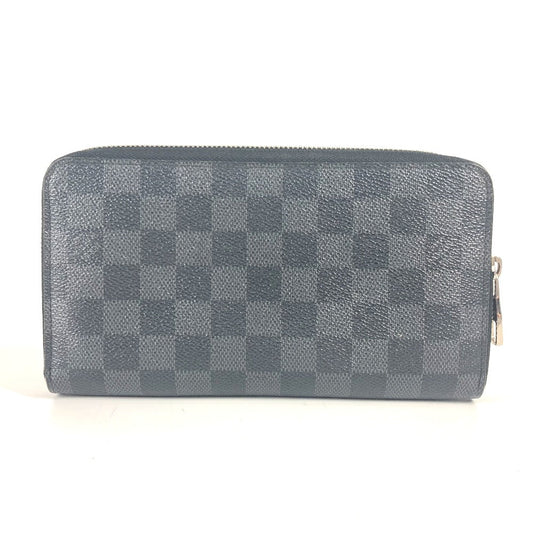 LOUIS VUITTON Long Wallet Purse N63077 Damier Grafitto Canvas black Damier Grafitte Zippy Organizer unisex(Unisex) Used Authentic