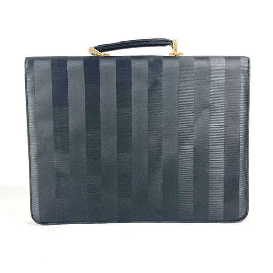 FENDI Business bag PVC / Leather black vintage Pecan logo unisex(Unisex) Used Authentic