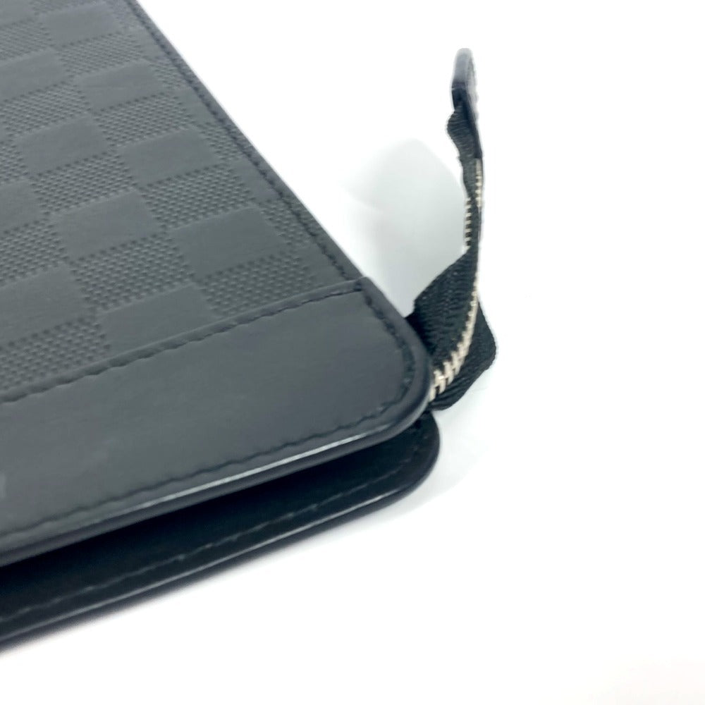 LOUIS VUITTON Clutch bag N60450 Damier Anfini Leather black Damier Anfini stand pouch unisex(Unisex) Used Authentic