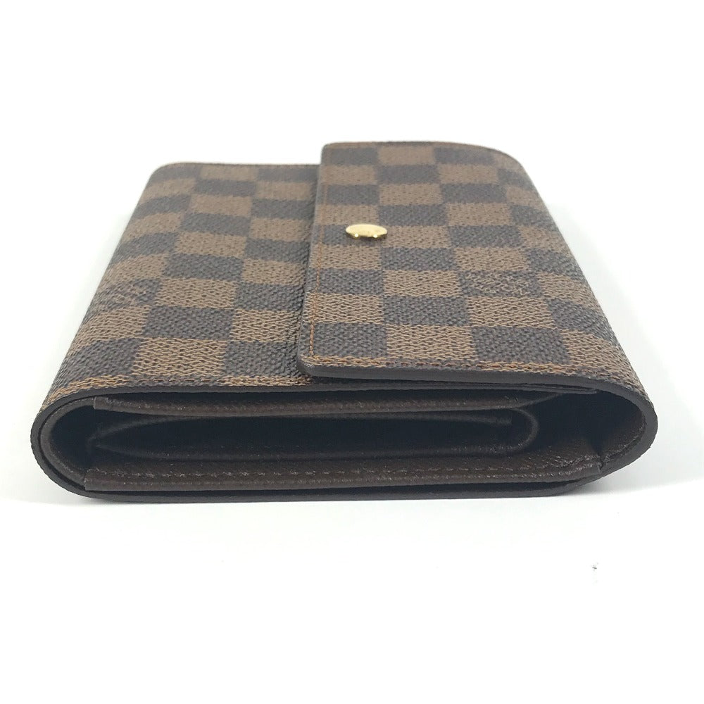 LOUIS VUITTON Trifold wallet N61202 Damier canvas Brown Damier Porte Tresor Etui Papie unisex(Unisex) Used Authentic