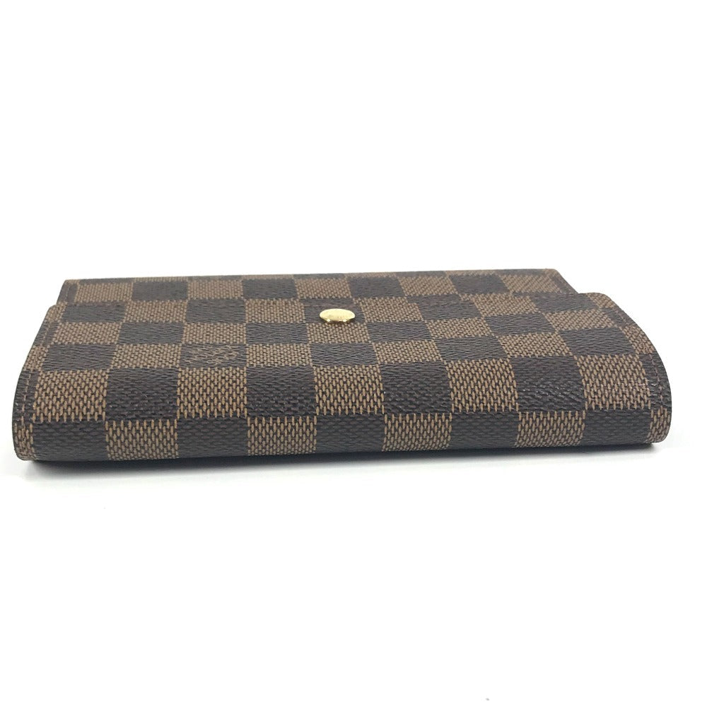 LOUIS VUITTON Trifold wallet N61202 Damier canvas Brown Damier Porte Tresor Etui Papie unisex(Unisex) Used Authentic