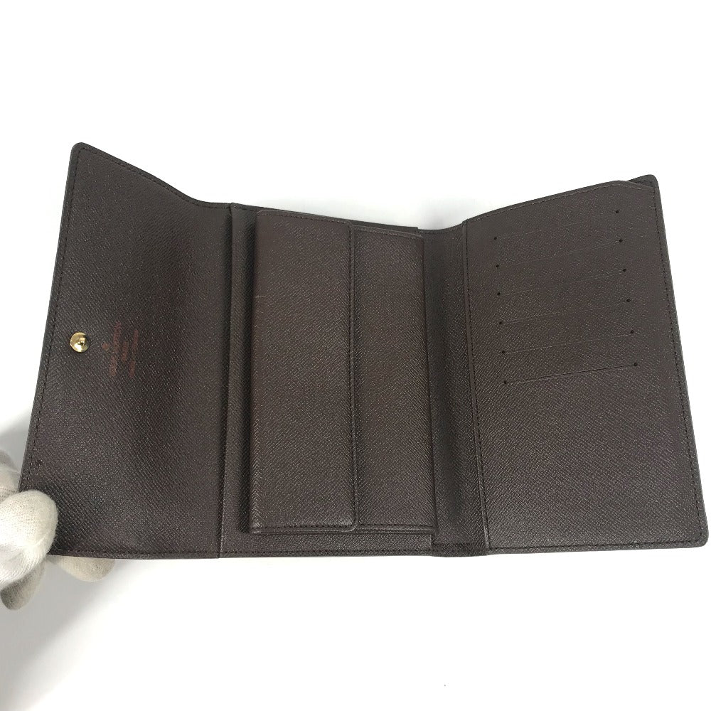 LOUIS VUITTON Trifold wallet N61202 Damier canvas Brown Damier Porte Tresor Etui Papie unisex(Unisex) Used Authentic