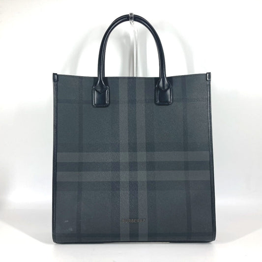 BURBERRY Business bag 8062951 Leather / PVC black Check logo SLIM DENNY PT BRT Slim Bar Tikal Denny Tote
