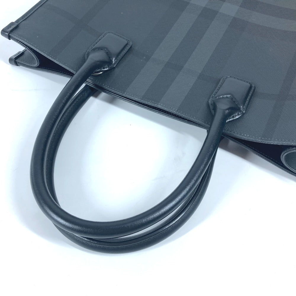 BURBERRY Business bag 8062951 Leather / PVC black Check logo SLIM DENNY PT BRT Slim Bar Tikal Denny Tote