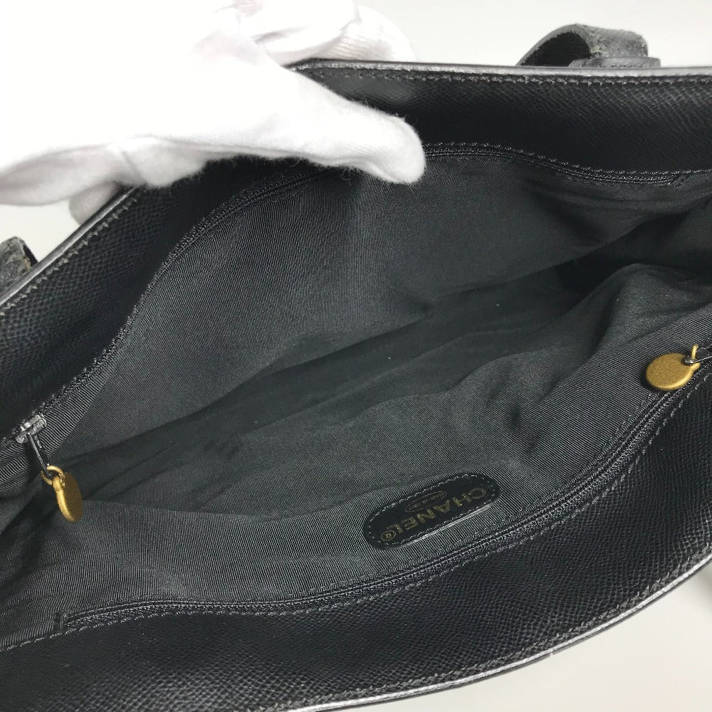 CHANEL Shoulder Bag leather black vintage CC COCO Mark logo
