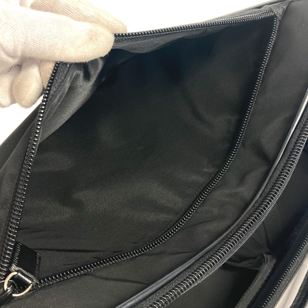 PRADA Shoulder Bag Leather / nylon black Triangle logo plate