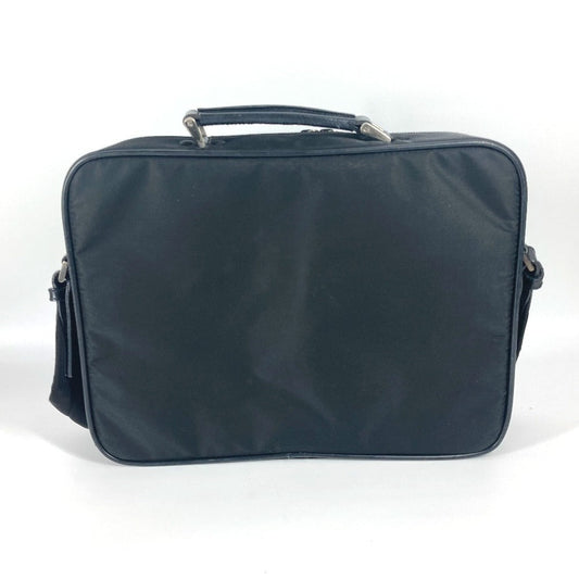 PRADA Shoulder Bag Leather / nylon black Triangle logo plate