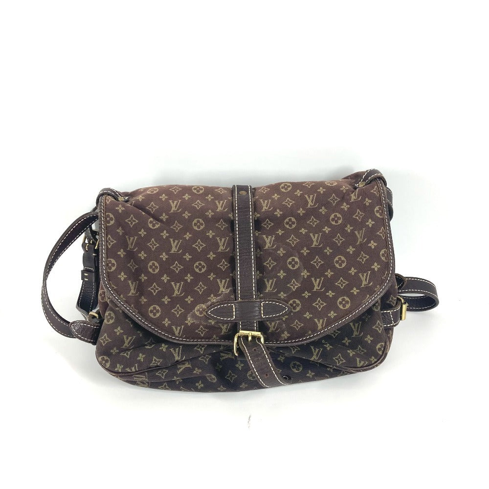 LOUIS VUITTON Shoulder Bag M95227 Monogram Mini-LinCanvas Brown Monogram mini run Saumur 30 Women Used Authentic