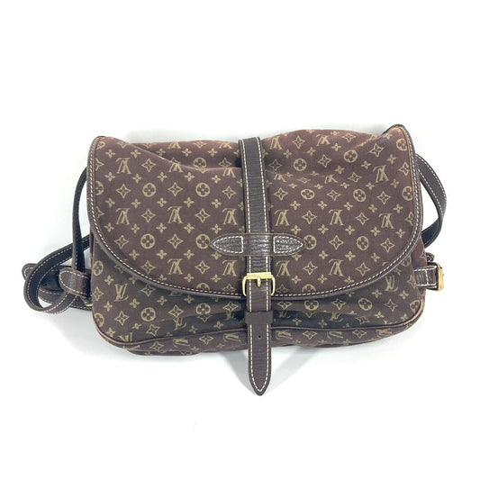 LOUIS VUITTON Shoulder Bag M95227 Monogram Mini-LinCanvas Brown Monogram mini run Saumur 30 Women Used Authentic