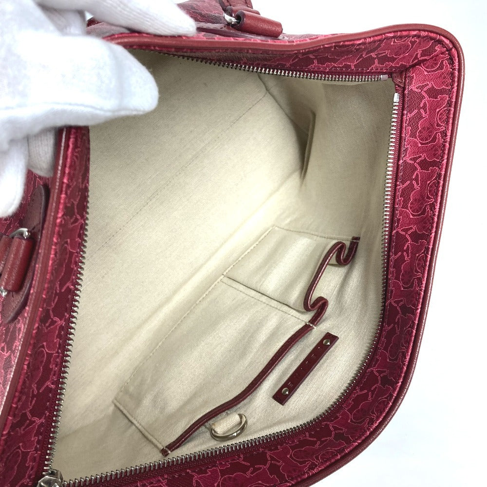 CELINE Shoulder Bag PVC / Leather Red type logo Sulky