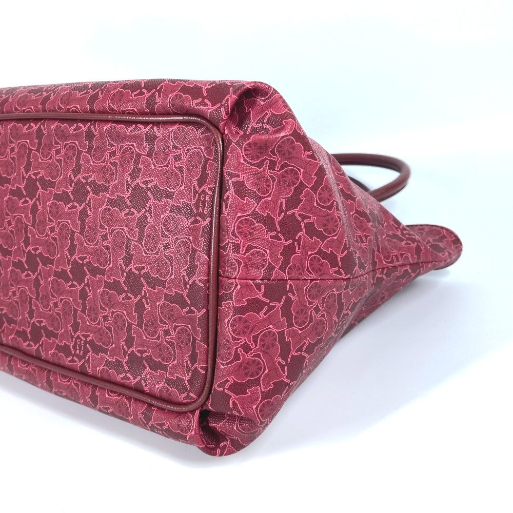CELINE Shoulder Bag PVC / Leather Red type logo Sulky
