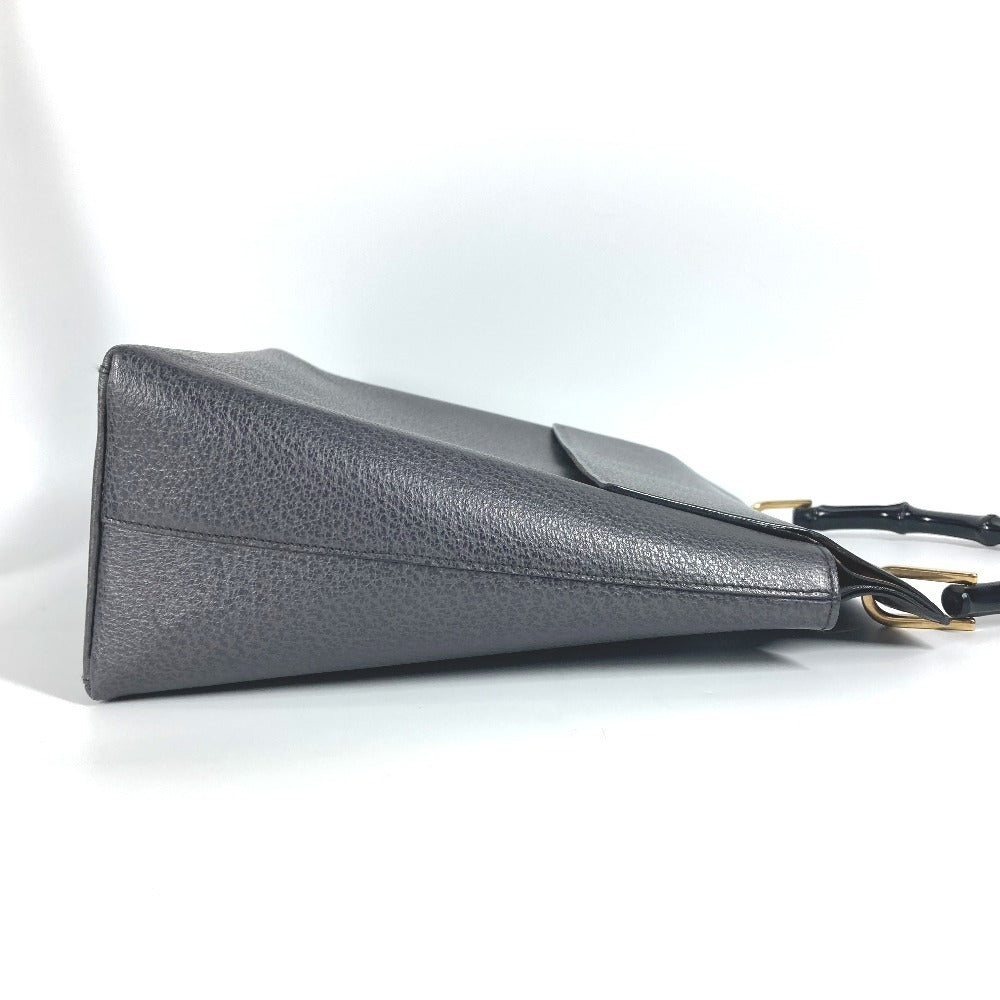 GUCCI Handbag 001・1118 leather gray vintage Bamboo