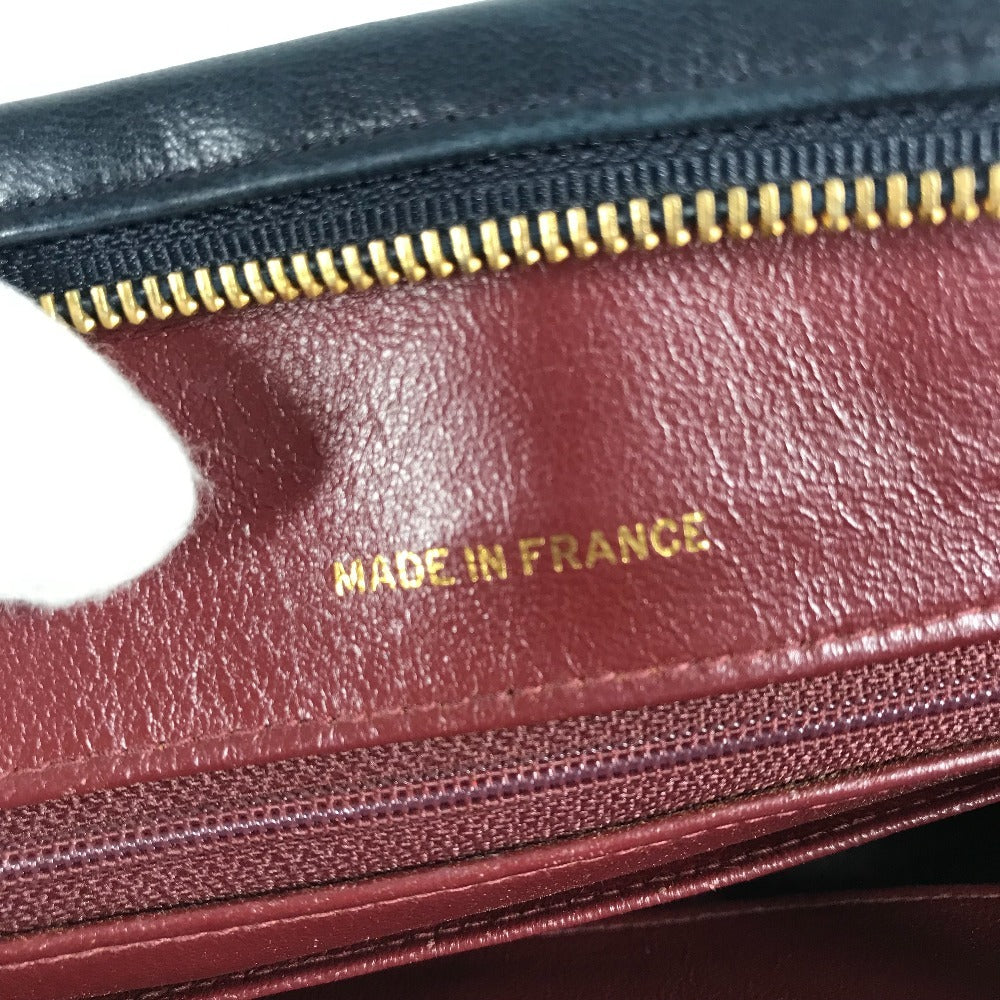 CHANEL Shoulder Bag Jersey, Leather Navy vintage quilting