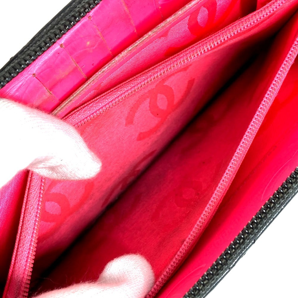 CHANEL Long Wallet Purse A26710 leather black Cambon line CC COCO Mark Travel Case logo