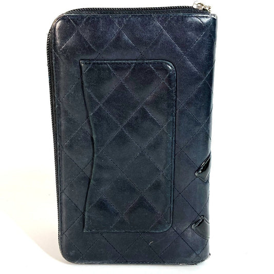 CHANEL Long Wallet Purse A26710 leather black Cambon line CC COCO Mark Travel Case logo