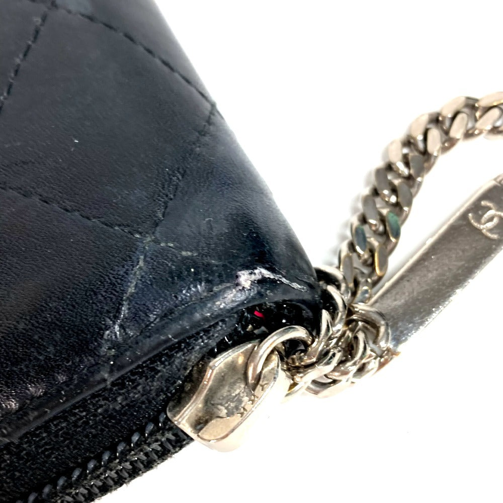 CHANEL Long Wallet Purse A26710 leather black Cambon line CC COCO Mark Travel Case logo