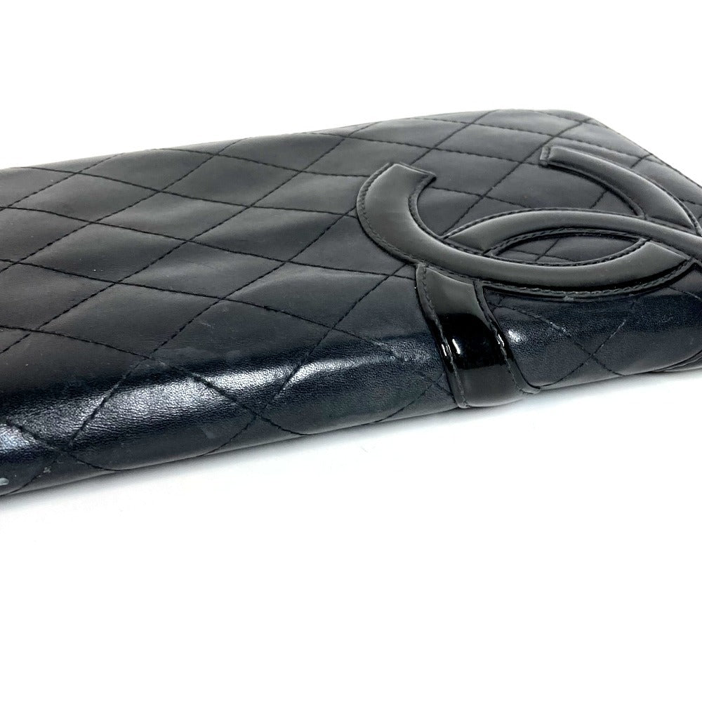 CHANEL Long Wallet Purse A26710 leather black Cambon line CC COCO Mark Travel Case logo