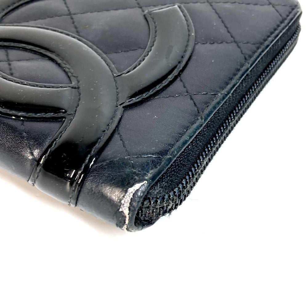 CHANEL Long Wallet Purse A26710 leather black Cambon line CC COCO Mark Travel Case logo