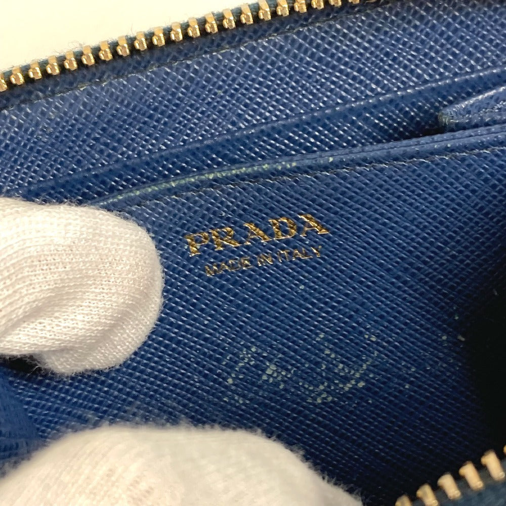 PRADA Coin case 1MM268 saffiano leather blue Safiano logo