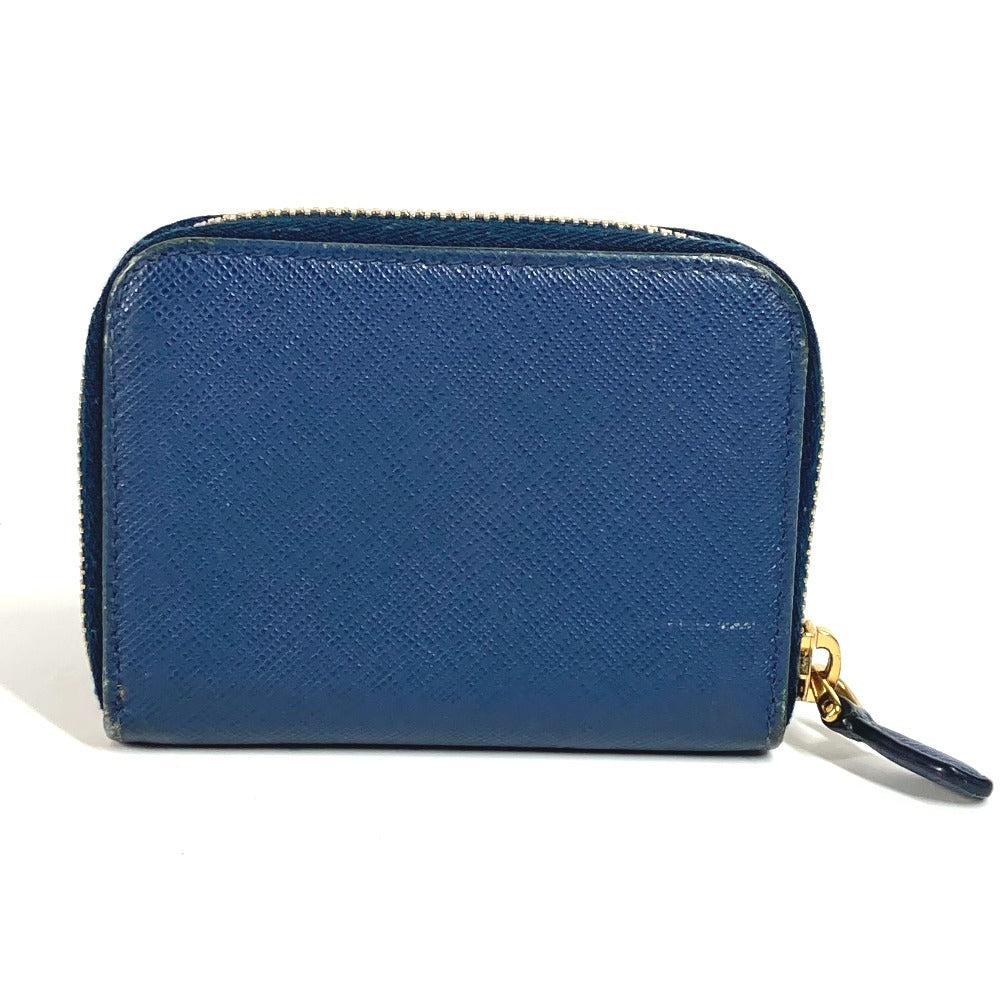 PRADA Coin case 1MM268 saffiano leather blue Safiano logo