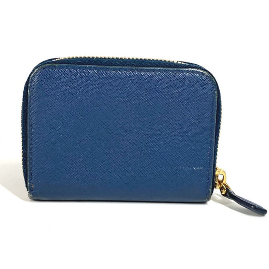 PRADA Coin case 1MM268 saffiano leather blue Safiano logo