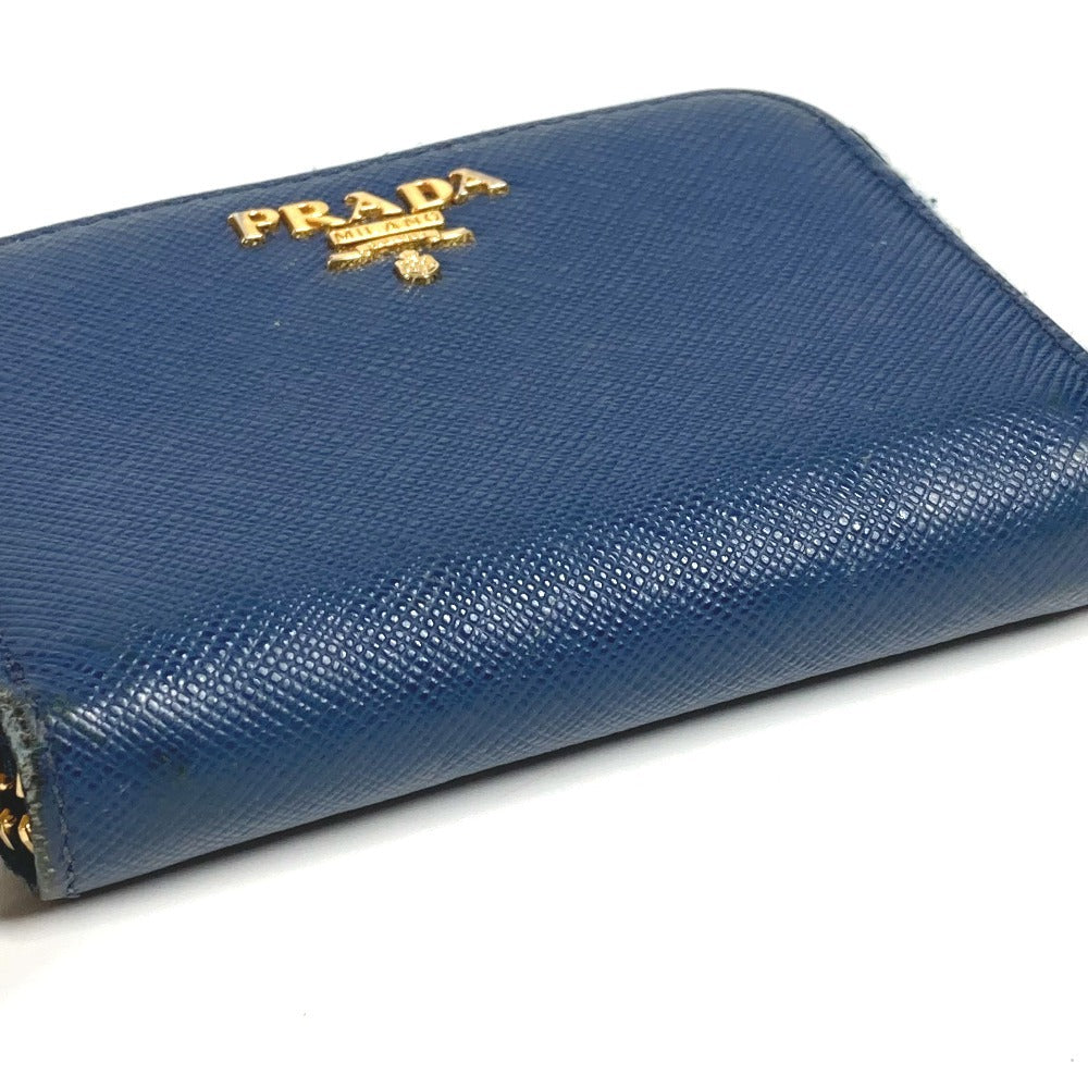 PRADA Coin case 1MM268 saffiano leather blue Safiano logo