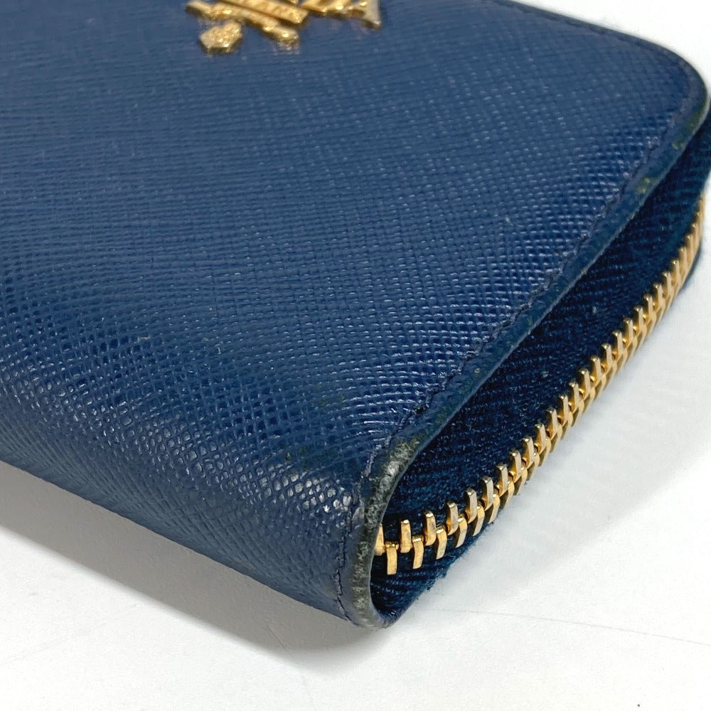 PRADA Coin case 1MM268 saffiano leather blue Safiano logo