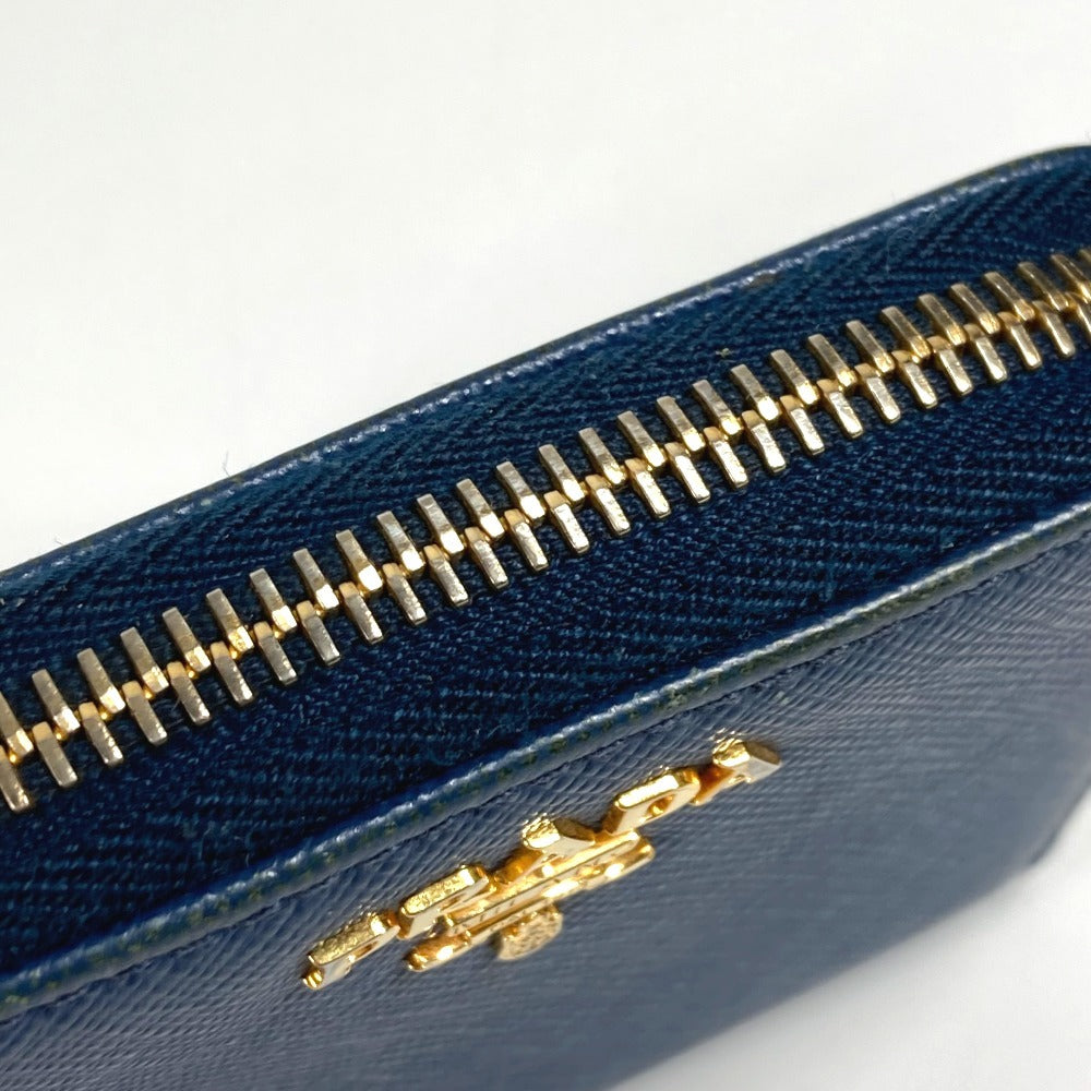 PRADA Coin case 1MM268 saffiano leather blue Safiano logo