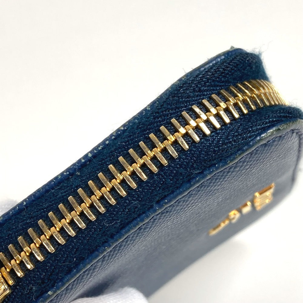 PRADA Coin case 1MM268 saffiano leather blue Safiano logo