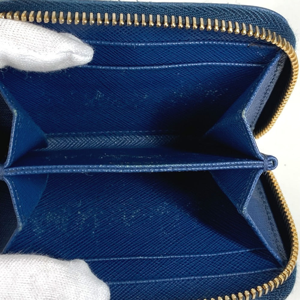 PRADA Coin case 1MM268 saffiano leather blue Safiano logo