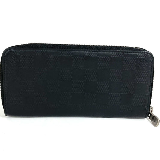 LOUIS VUITTON Long Wallet Purse N63548 Damier Anfini Leather black Damier Anfini Zippy Wallet Vertical