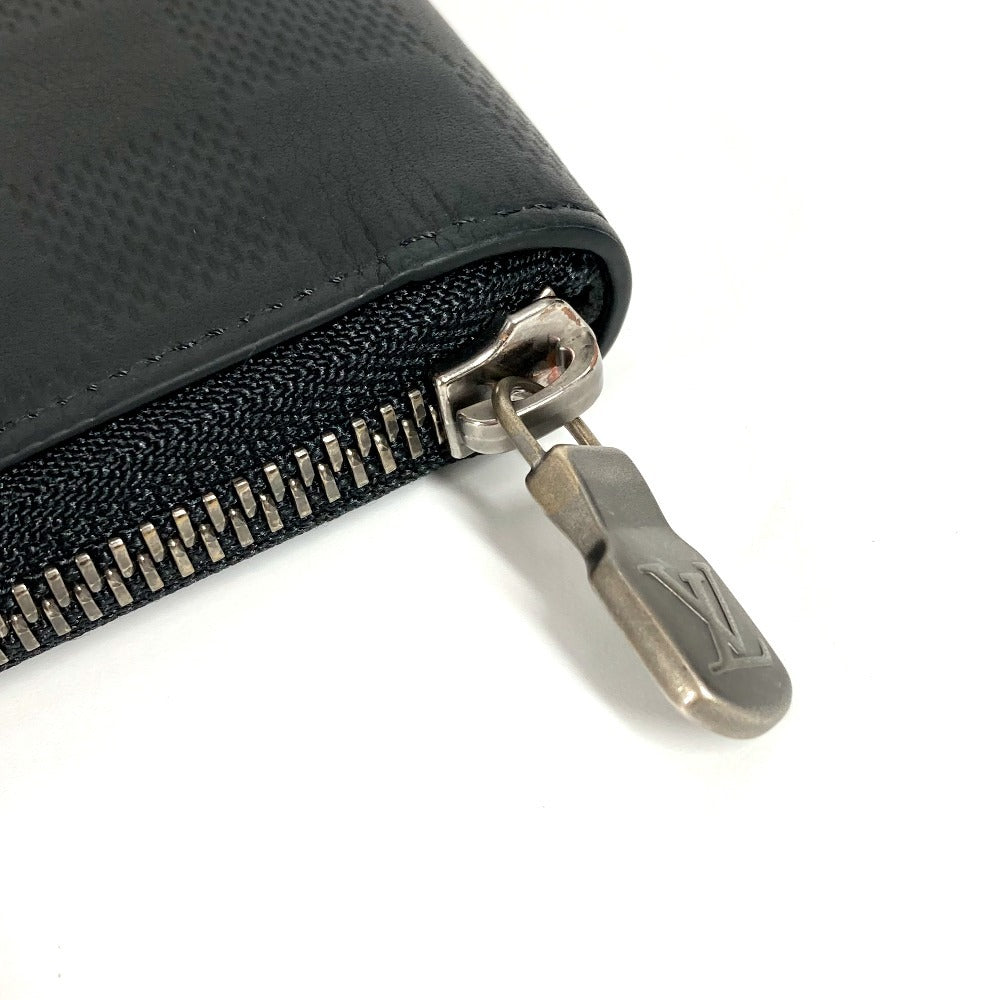 LOUIS VUITTON Long Wallet Purse N63548 Damier Anfini Leather black Damier Anfini Zippy Wallet Vertical