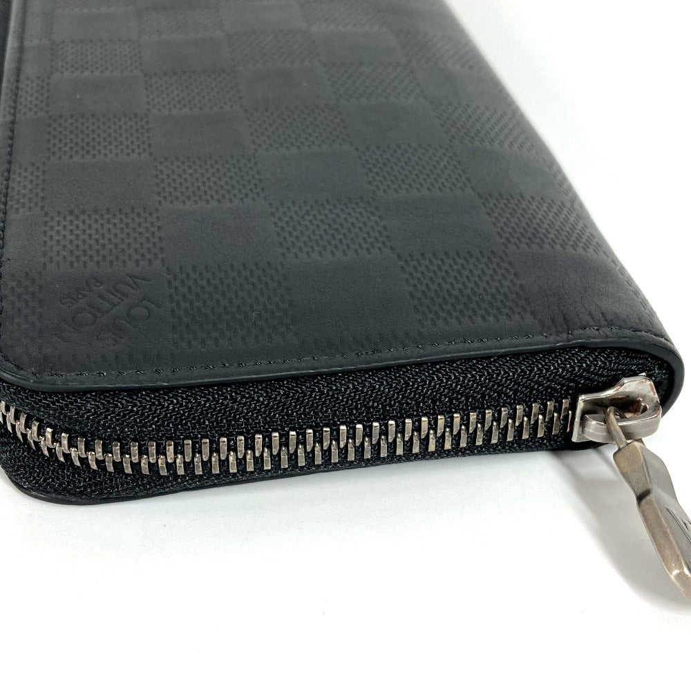 LOUIS VUITTON Long Wallet Purse N63548 Damier Anfini Leather black Damier Anfini Zippy Wallet Vertical