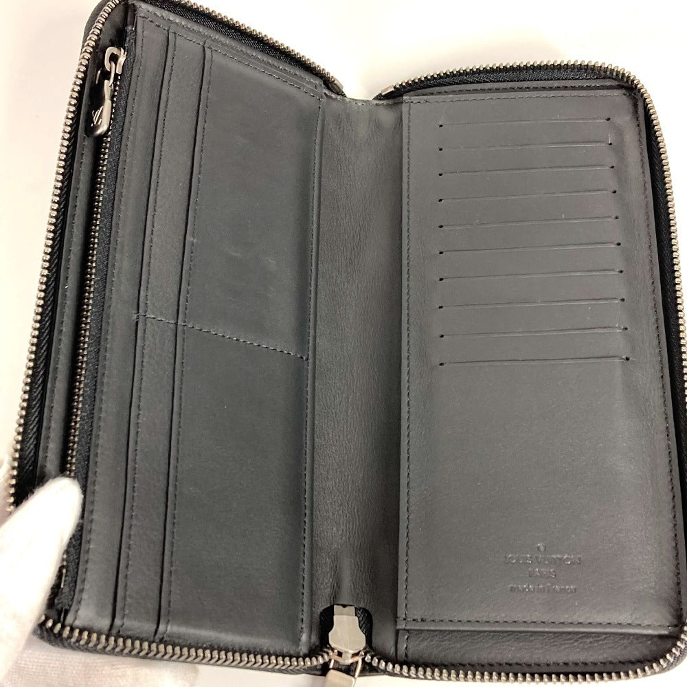 LOUIS VUITTON Long Wallet Purse N63548 Damier Anfini Leather black Damier Anfini Zippy Wallet Vertical