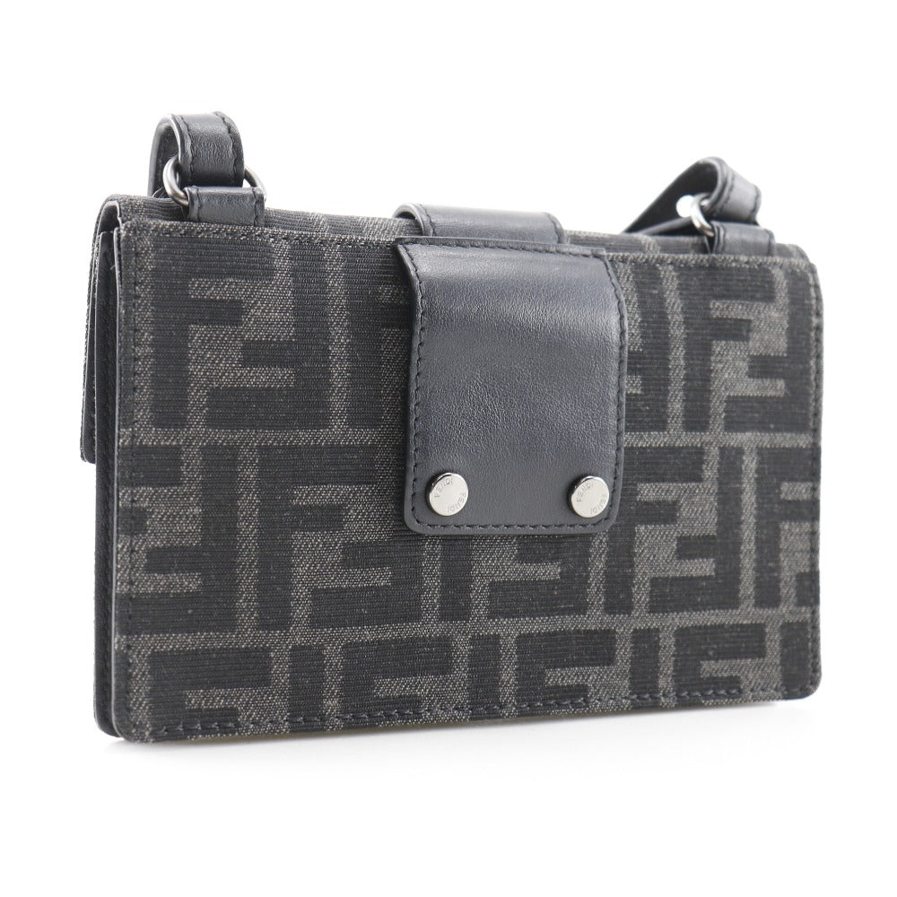 FENDI Shoulder Bag 7M0295 Nylon canvas, leather black clutch 3WAY Marsupio Baguette mens Used Authentic