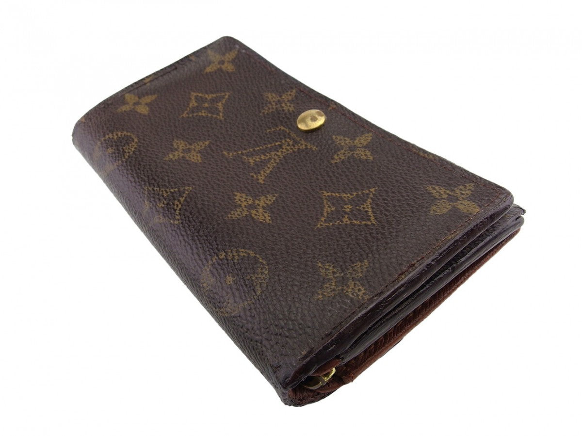 LOUIS VUITTON Long Wallet Purse M61730 Brown beige gold Portonebi Tresol