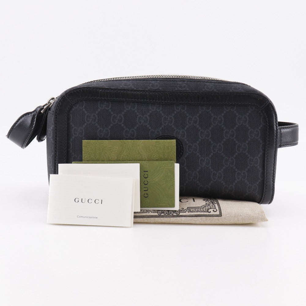 GUCCI business bag 730116 GG Supreme Canvas black Interlocking G