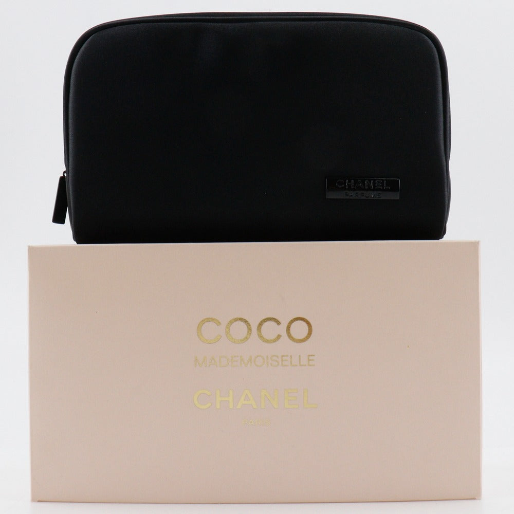 CHANEL Pouch Nylon black novelty Mademoiselle