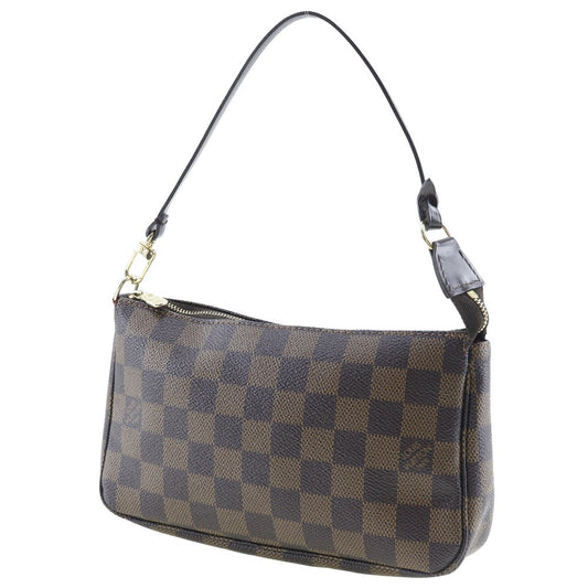 LOUIS VUITTON Pouch N51983 Damier canvas Brown Accessory pouch Women Used Authentic