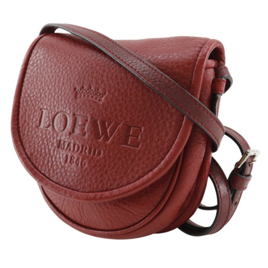 LOEWE Shoulder Bag Calfskin Red logo Mini pochette