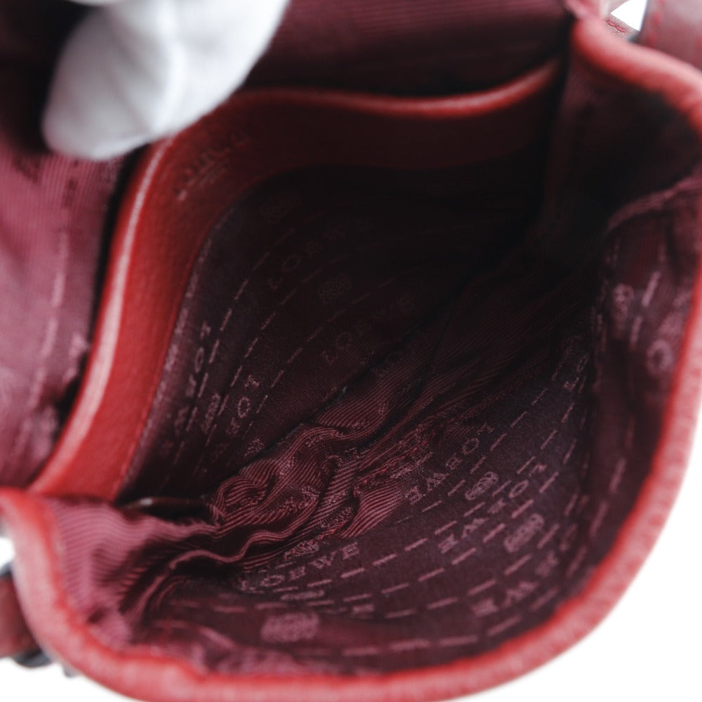 LOEWE Shoulder Bag Calfskin Red logo Mini pochette