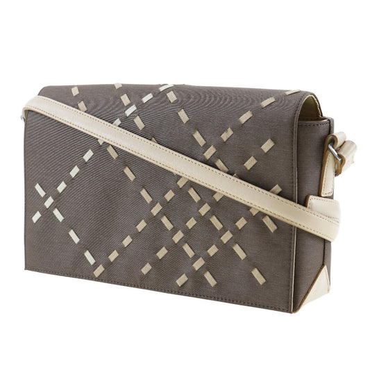 BURBERRY Shoulder Bag Satin beige Women Used Authentic
