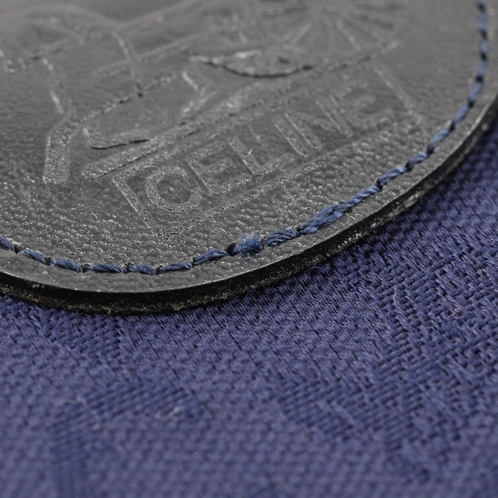 CELINE Handbag leather Navy Women Used Authentic