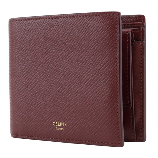 CELINE Bifold Wallet leather Bordeaux Bi-fold wallet