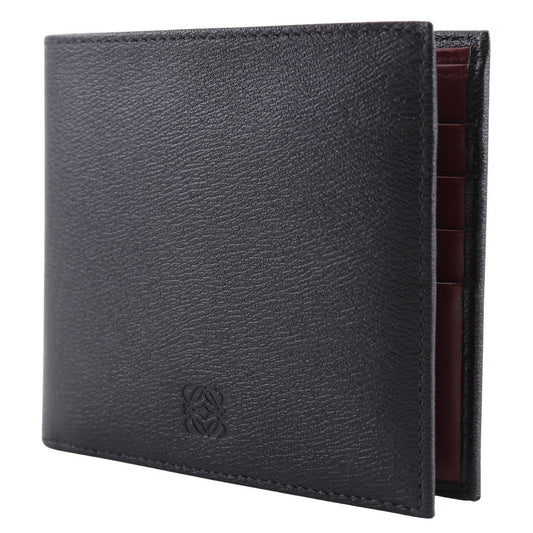LOEWE Bifold Wallet 103.30.302 leather black Bill Compartment anagram mens Used Authentic